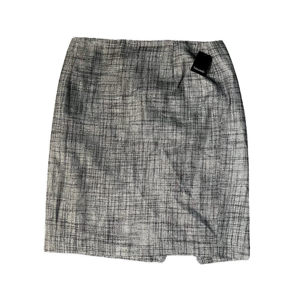 Tahari Black Dani Pencil Skirt Zip Closure Womens Size 10